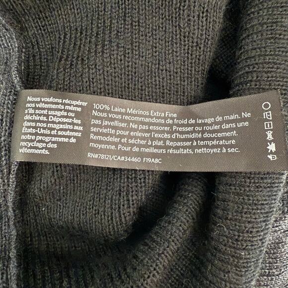 Eileen Fisher Casual Turtleneck Tunic Sweater Colorblock Black XS Merino Wool - Picture 7 of 7